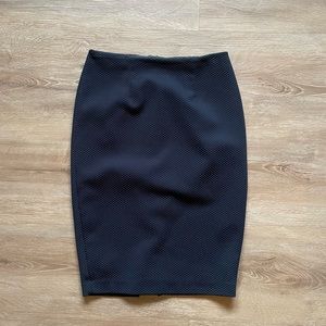 Like new navy blue pencil skirt with adjustable slit